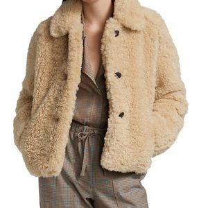 Rag & Bone Beige Hesper Faux Fur Jacket NWT Size Small